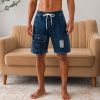 Front Pocket Acid Wash Shorts