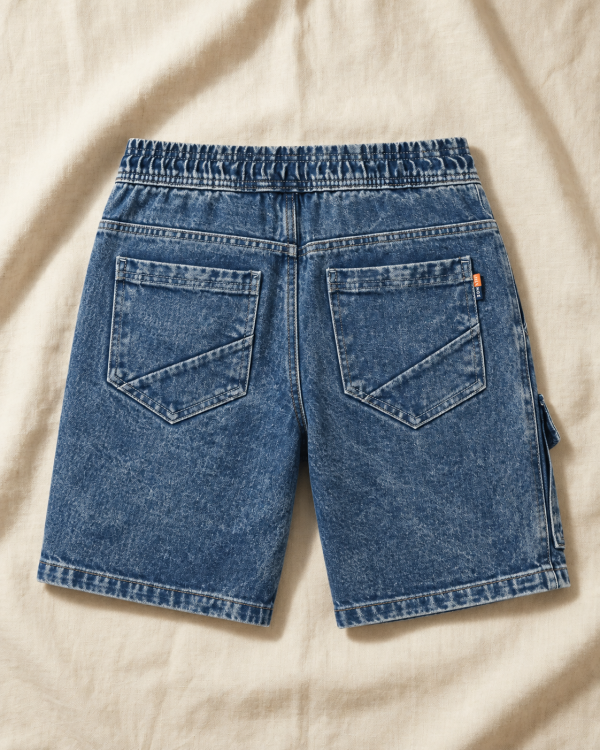 Front Pocket Acid Wash Shorts