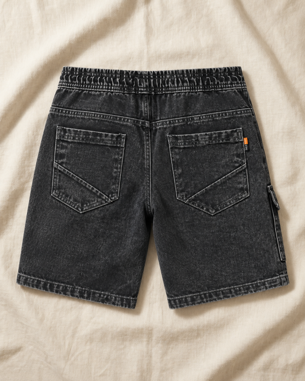 Front Pocket Acid Wash Shorts